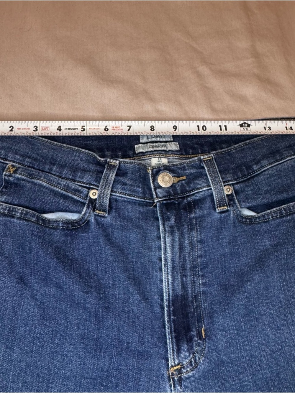 L.L. Bean Classic Fit Jeans Size 14 Dark Wash Straight Leg - Picture 6 of 10